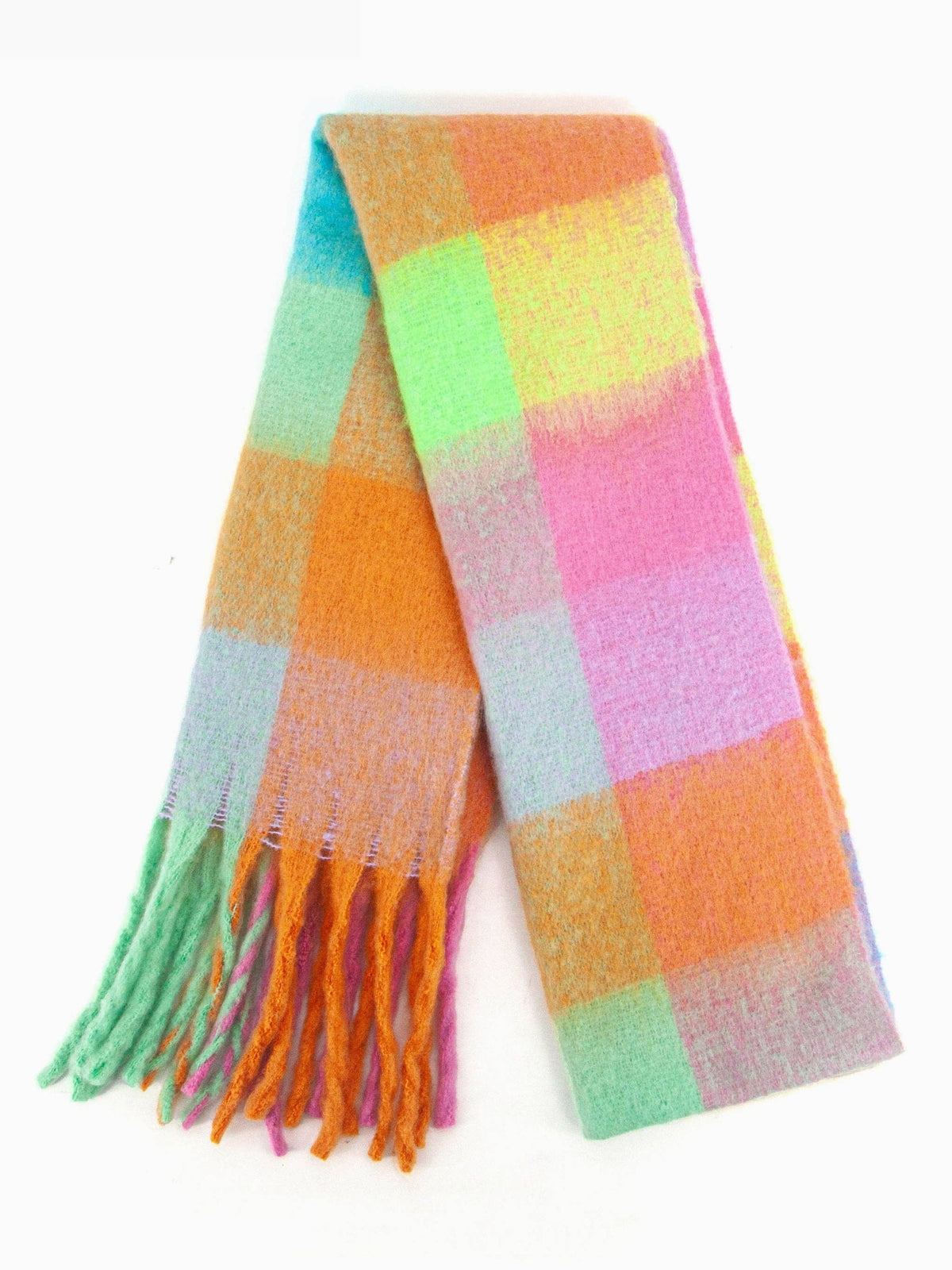 Pastel Square Vibrant Colour Block Heavyweight Scarf