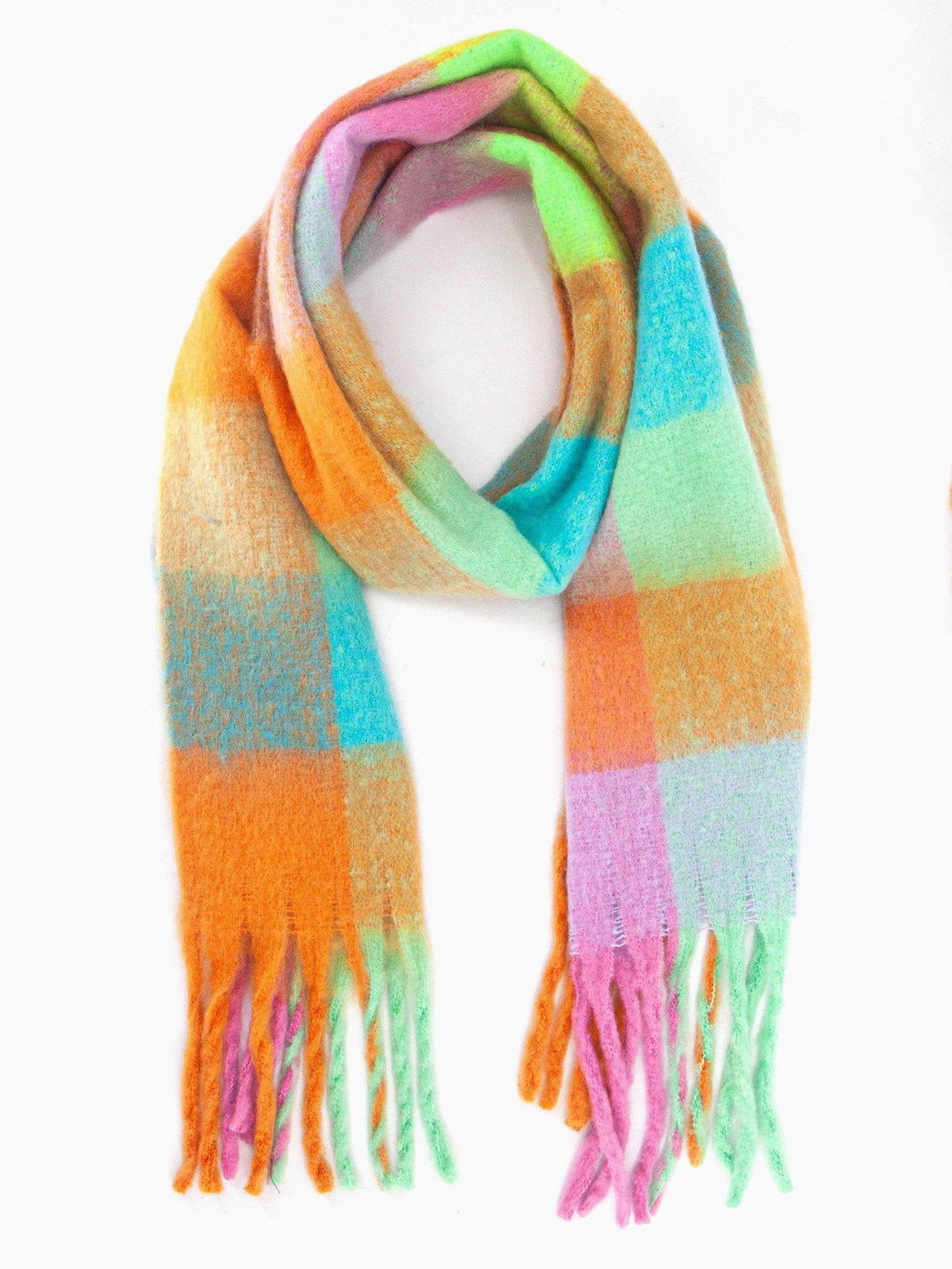 Pastel Square Vibrant Colour Block Heavyweight Scarf