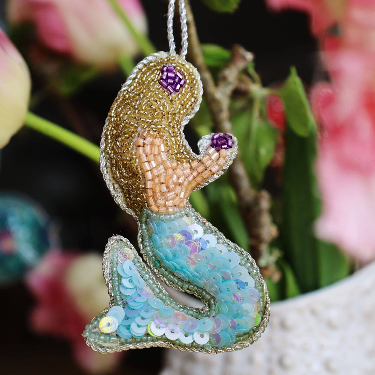 Beaded Mermaid Hanging Decoration