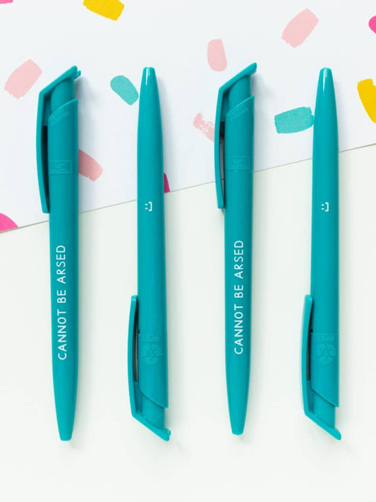 Turquoise Cannot Be Arsed Recycled Ballpoint Pen