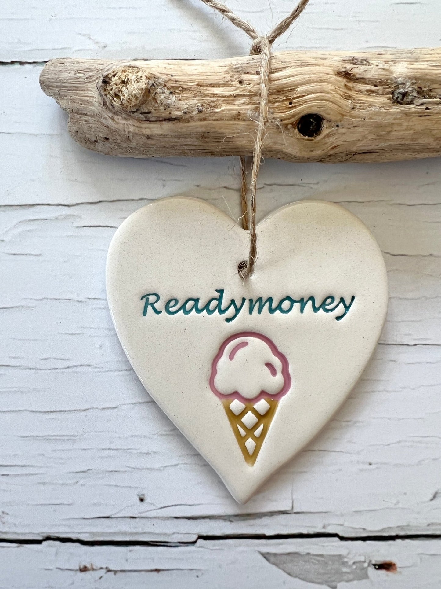 Ceramic Art Readymoney & Fowey Heart Decoration - Readymoney Beach Shop