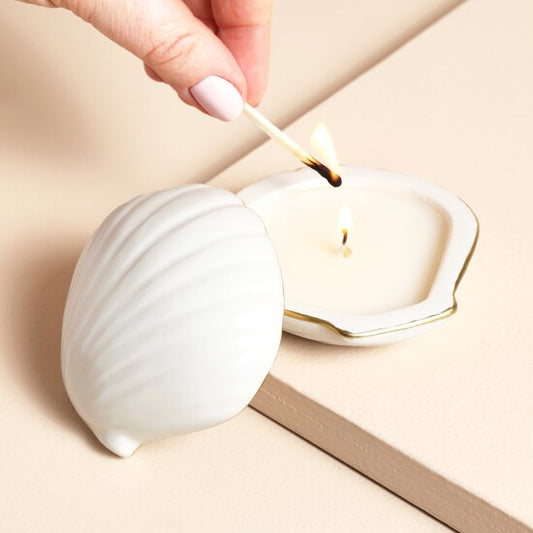 Ceramic Seashell Scented Candle