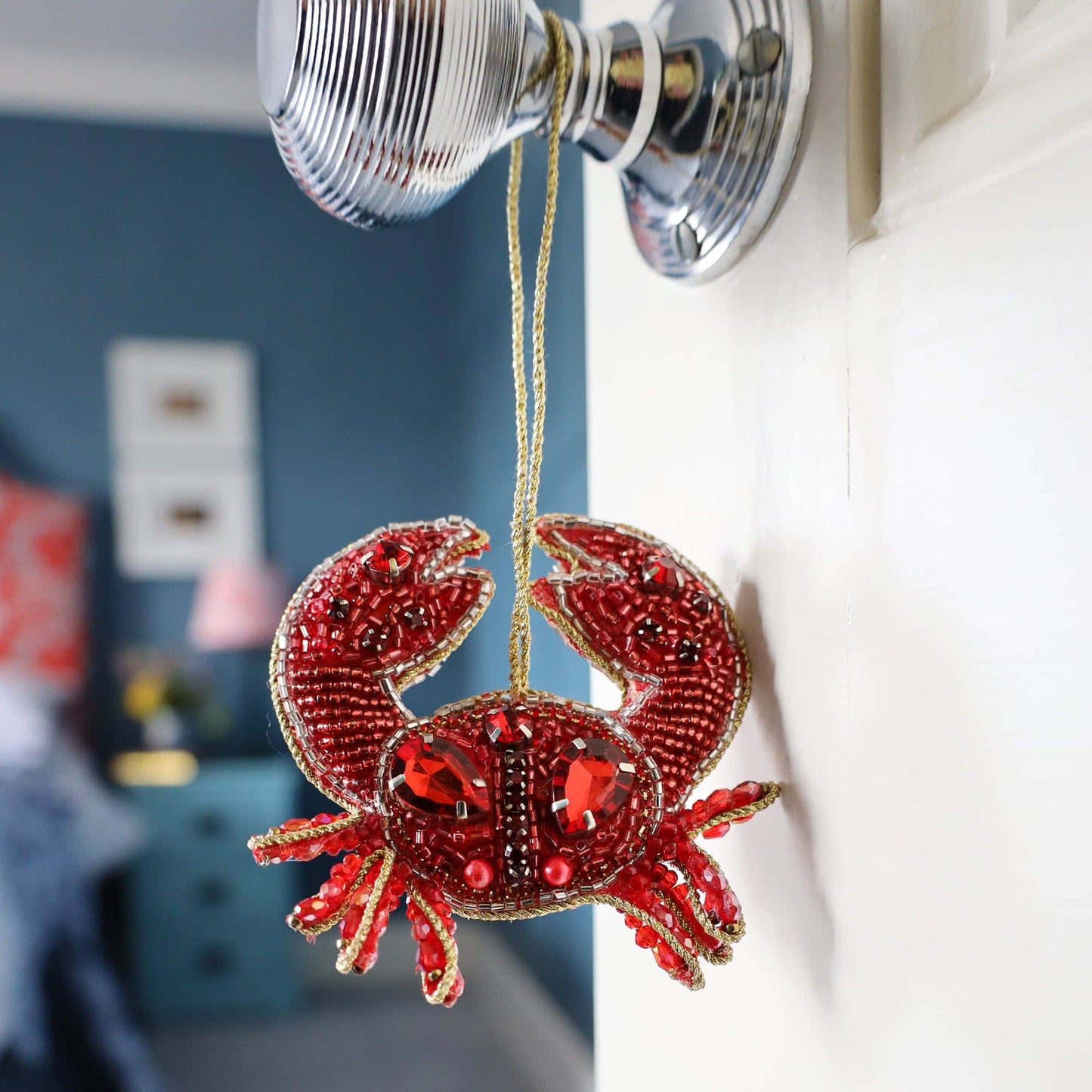Beaded Jewelled Crab Hanging Decoration