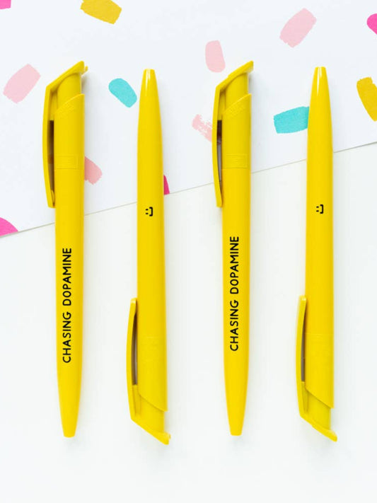 Chasing Dopamine Recycled Yellow Ballpoint Pen