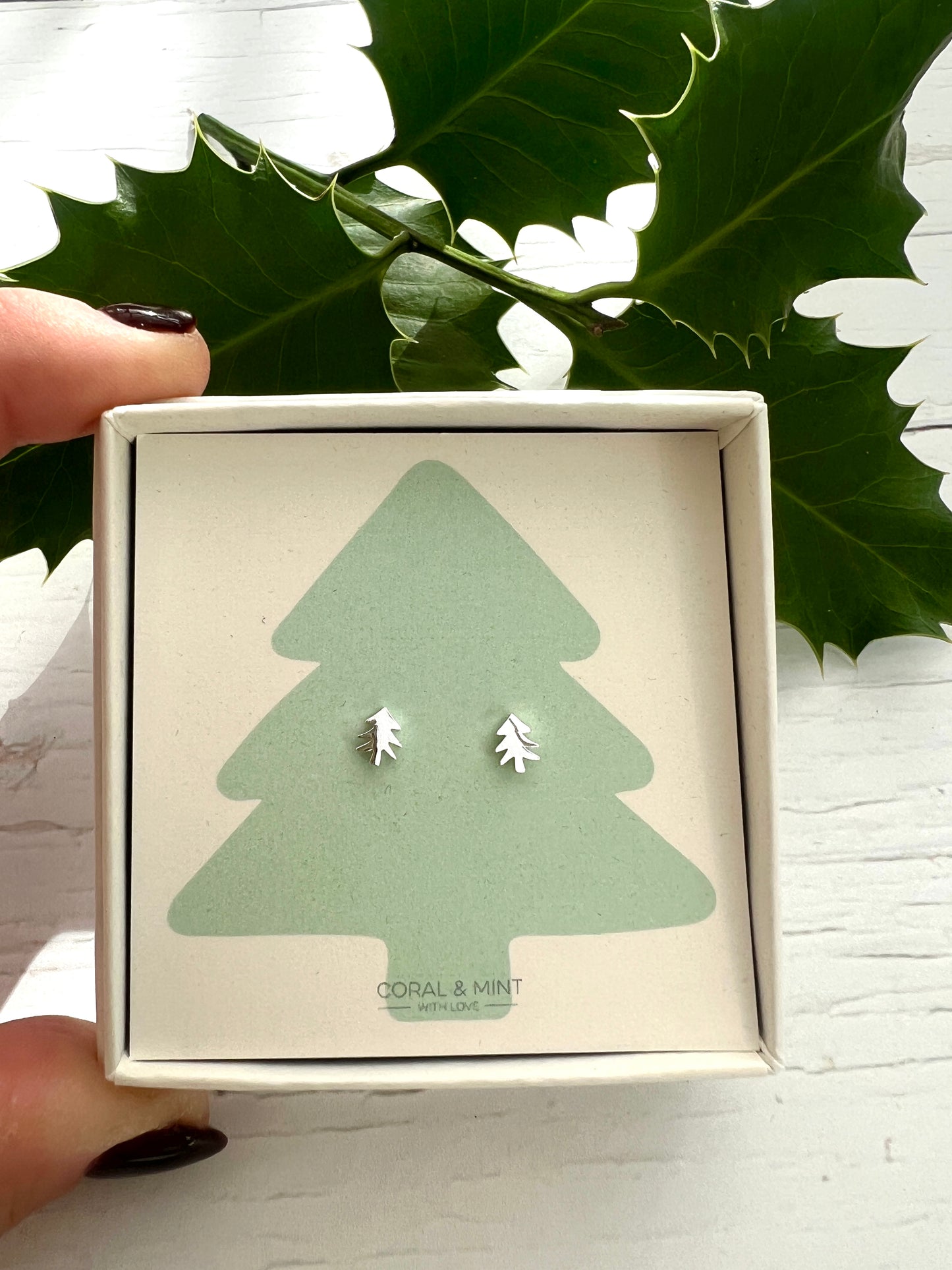 Christmas Tree and Reindeer Stud Earrings