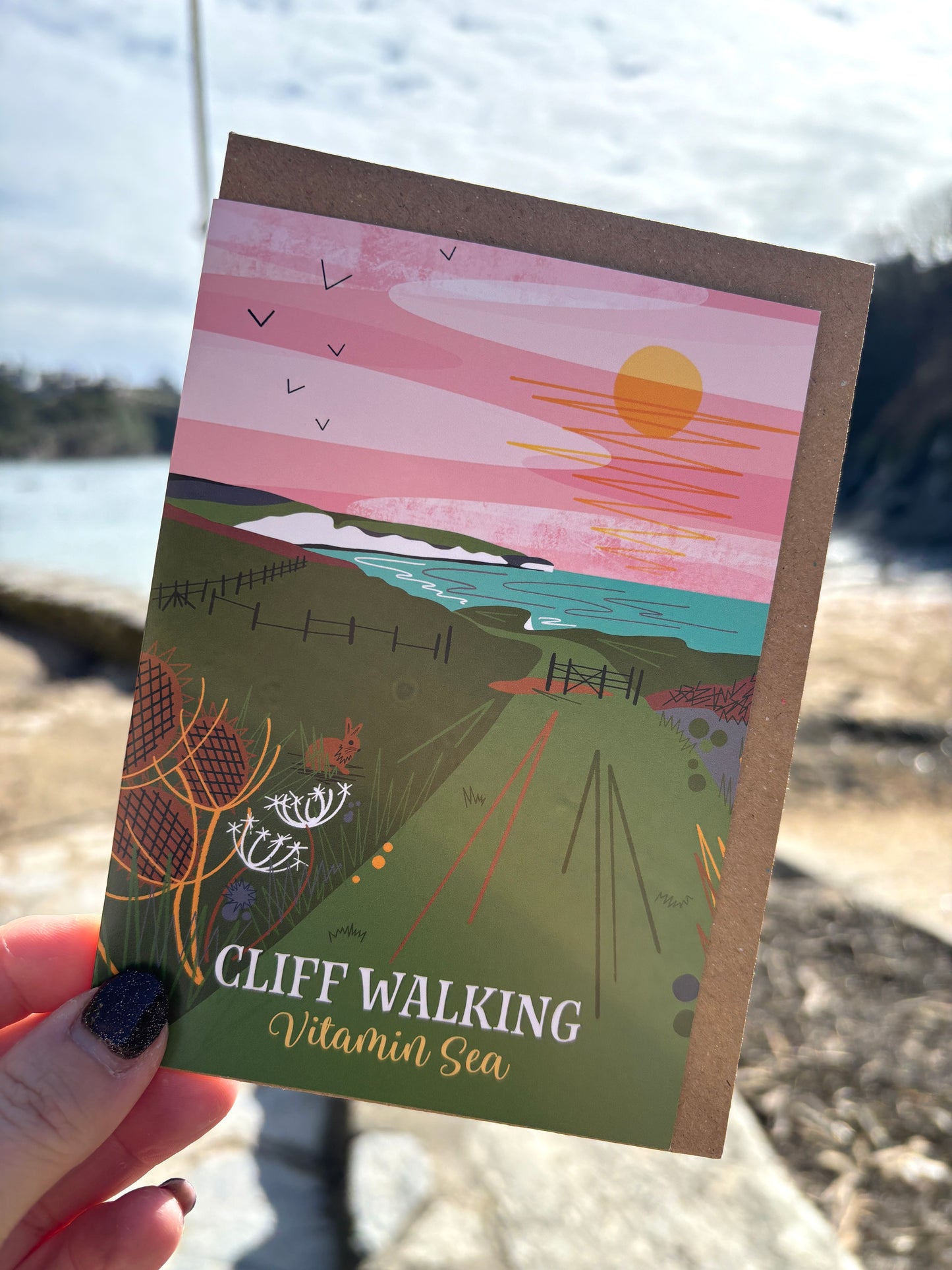 Cliff Walking  - Vitamin Sea Greetings Card