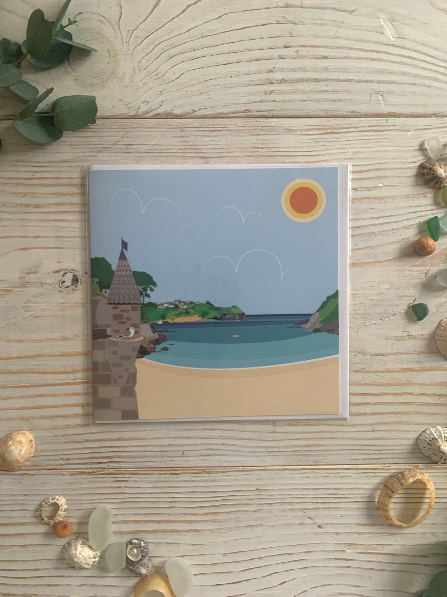 Colourful Readymoney & Town Quay Greetings Cards - Readymoney Beach Shop