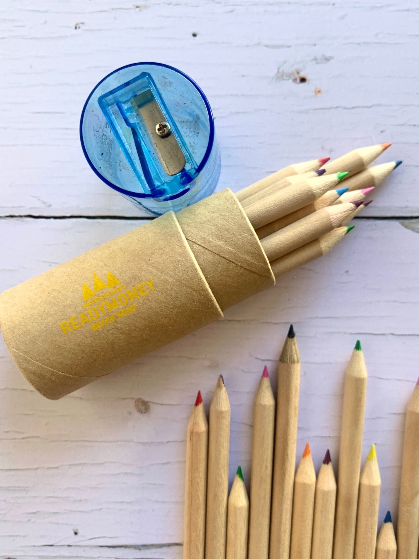 colouring pencil set with sharpener natural wood pencils in a kraft tube art supplies, adult colouring, craft gift set