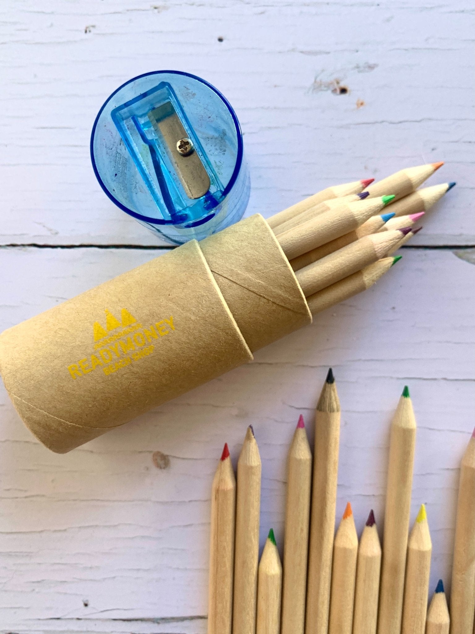 colouring pencil set with sharpener natural wood pencils in a kraft tube art supplies, adult colouring, craft gift set