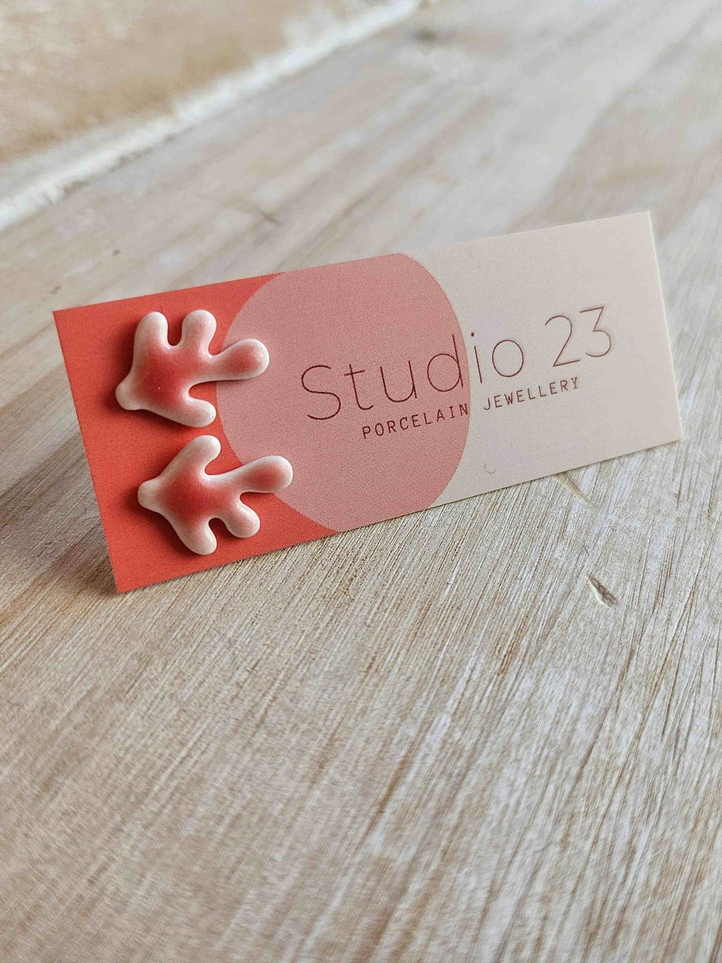 Coral Shaped Glazed Porcelain Stud Earrings