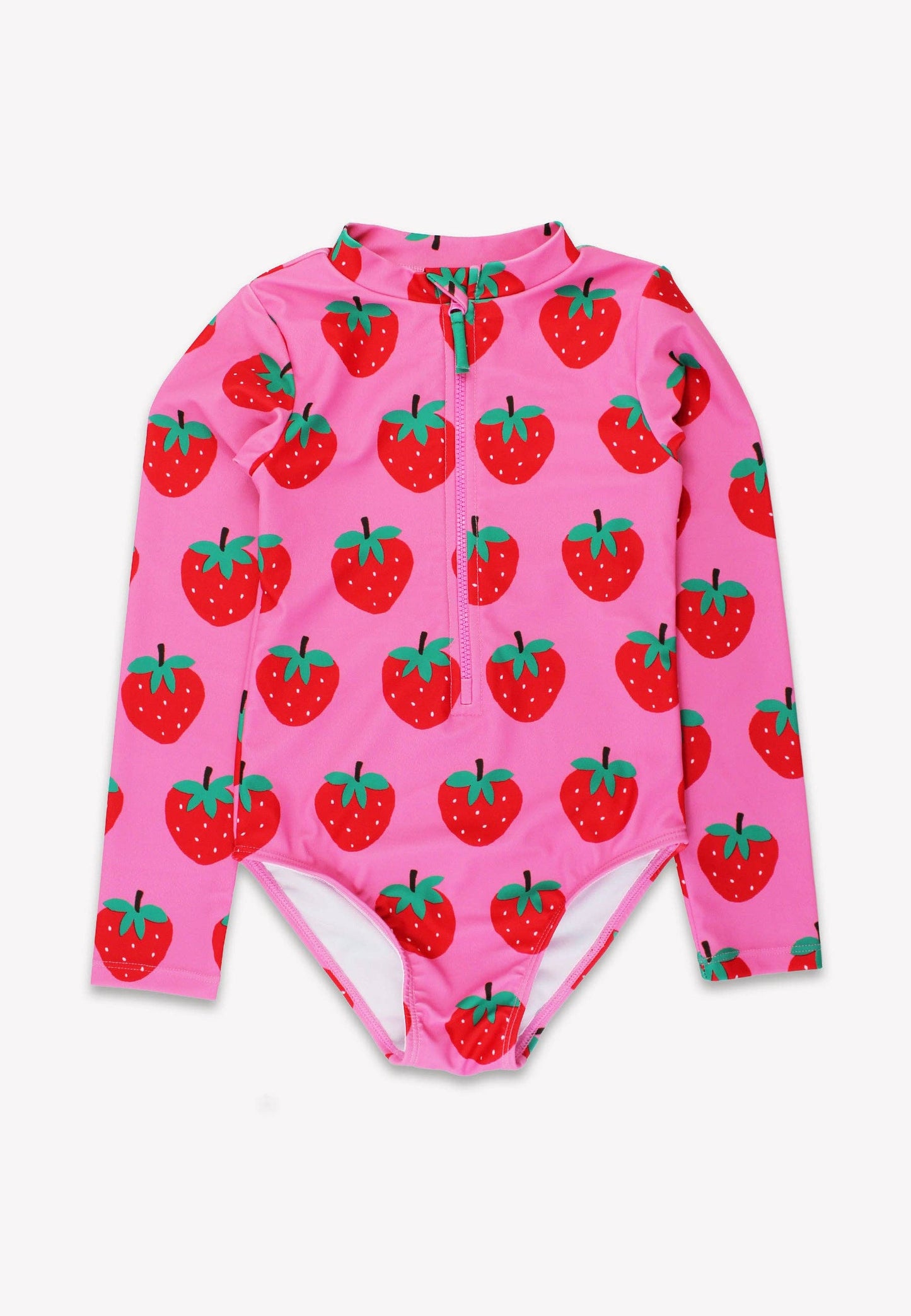 Strawberry Print Long-Sleeved Swimsuit