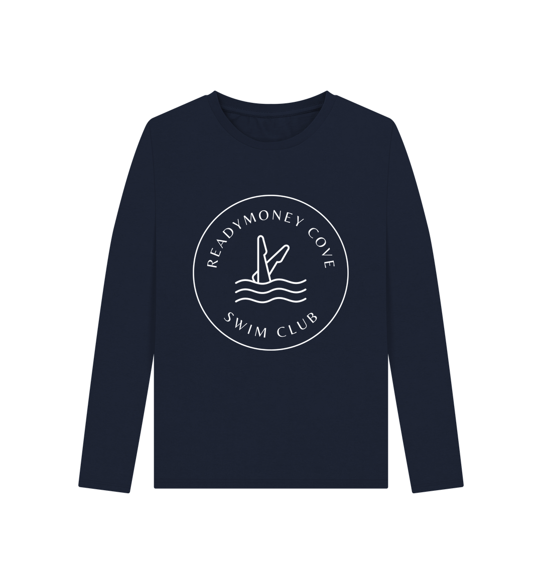 Navy Blue Readymoney Cove Swim Club Women's Long Sleeve T-Shirt