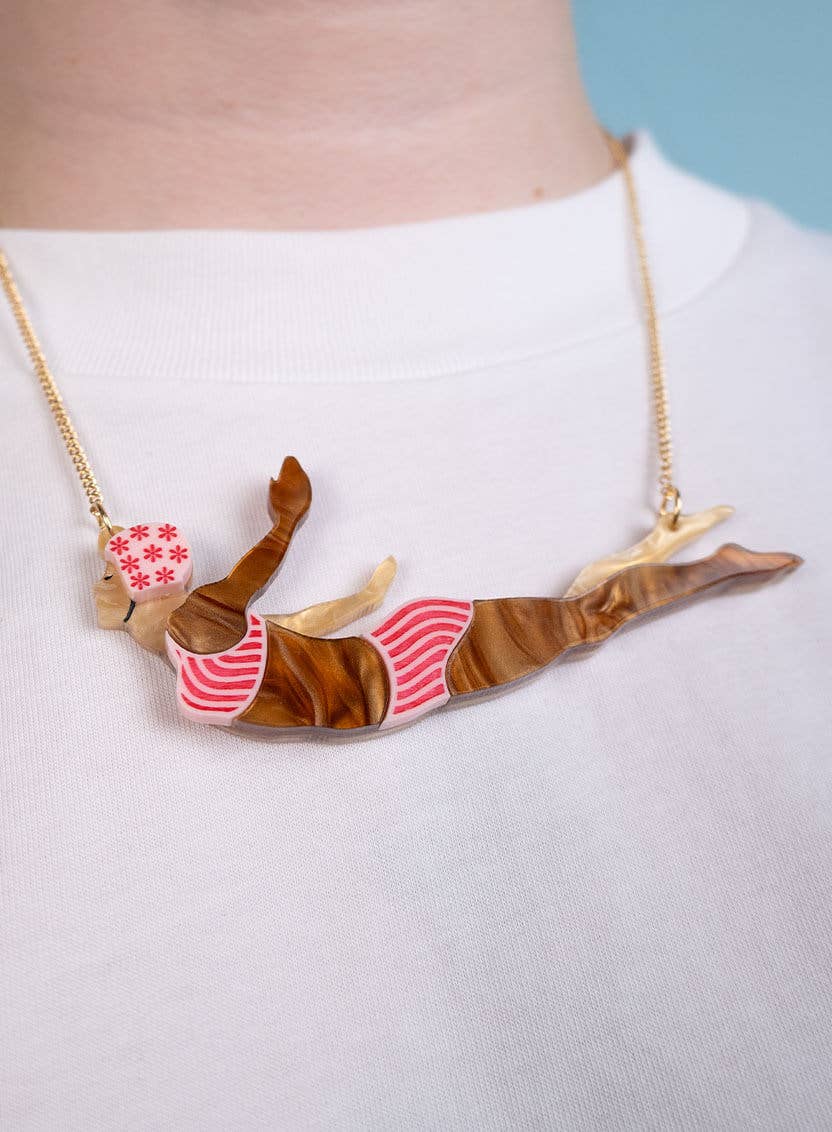 Wild Swimmer Statement Acrylic Necklace