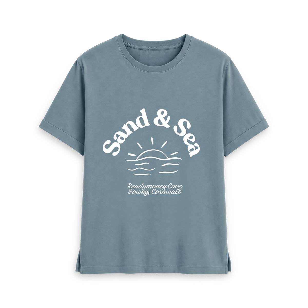 Stone Blue Printed T-shirt Front