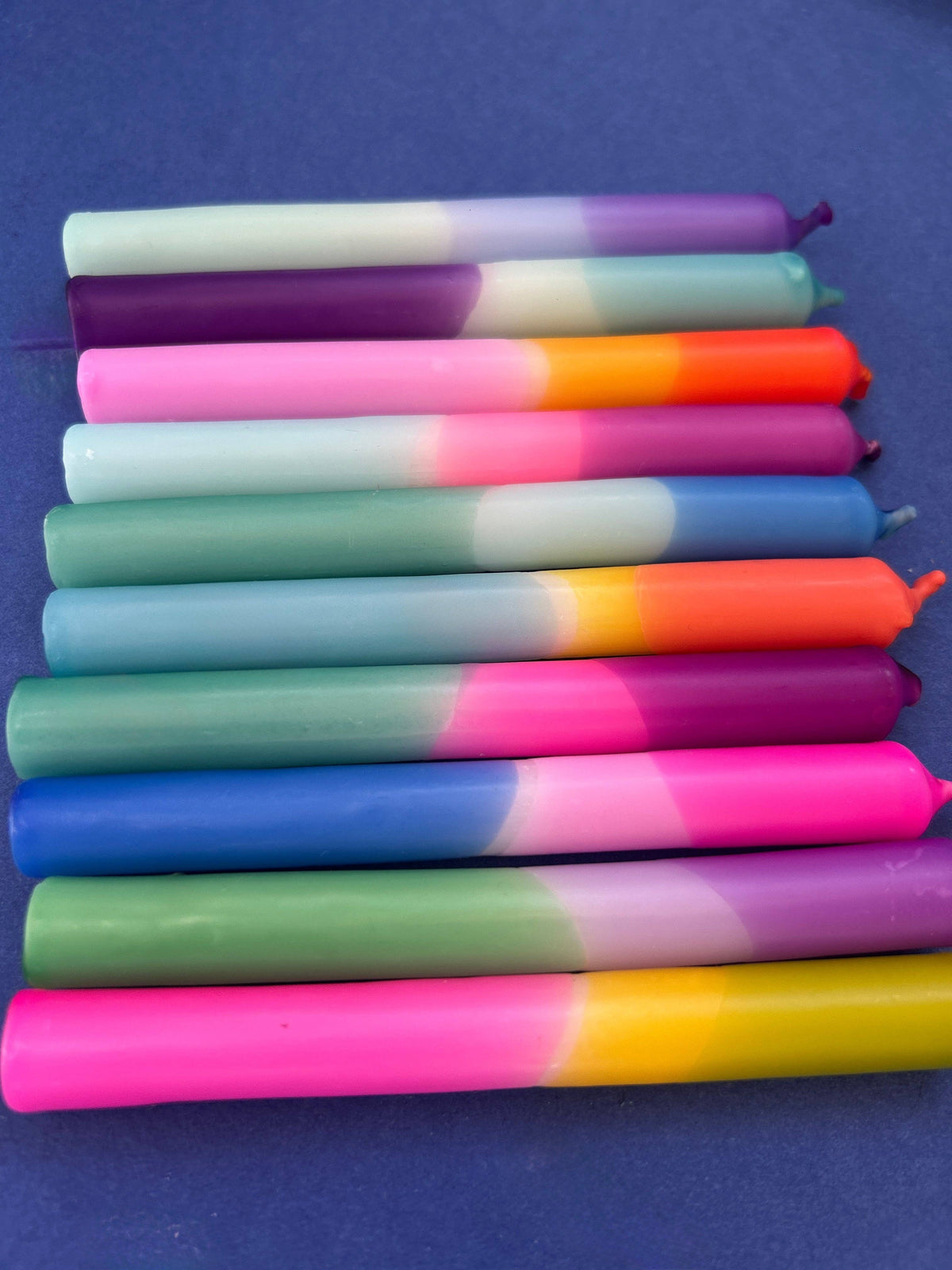 Set of 10 Mini Colourful Candles
