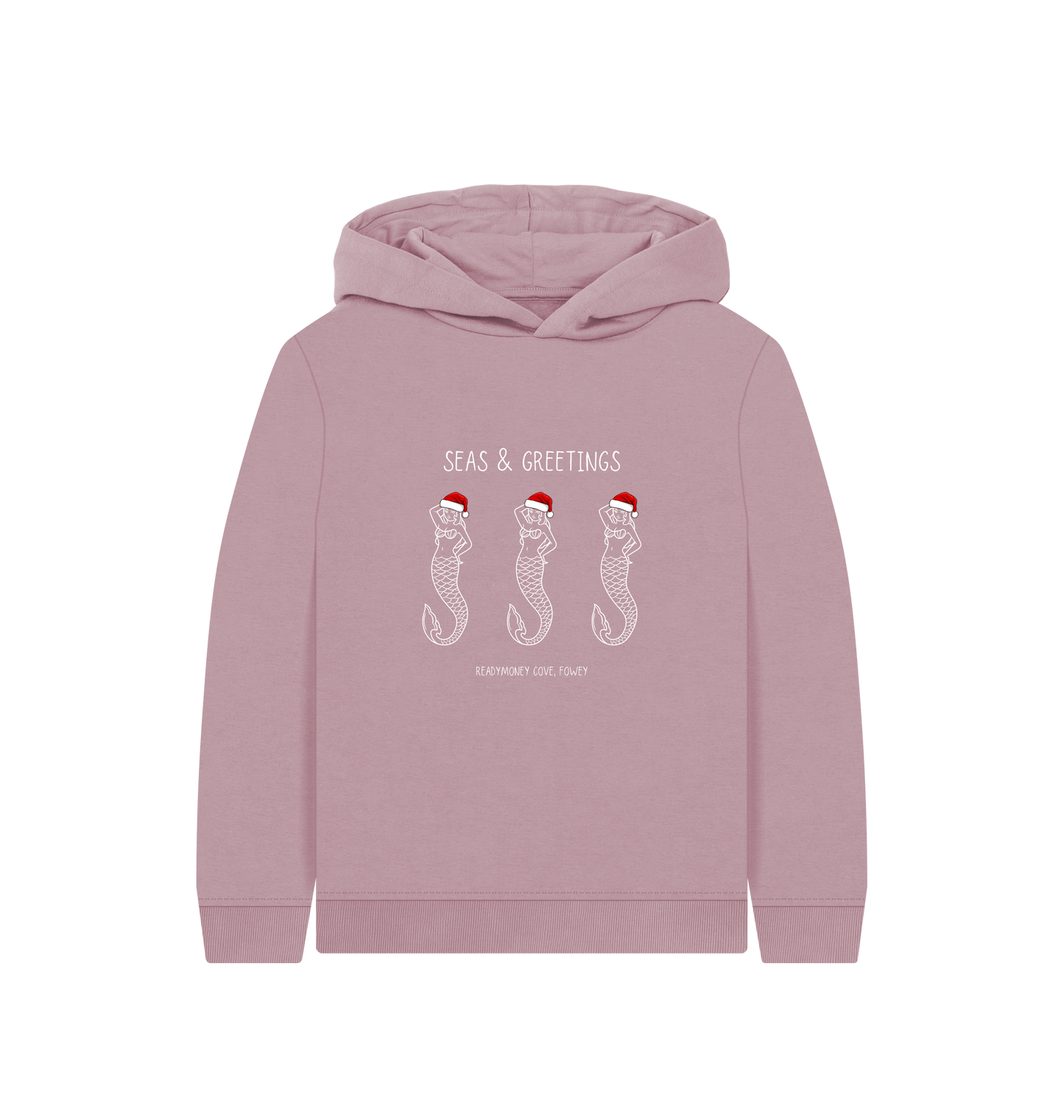 Mauve Printed Kids Hoodie Front