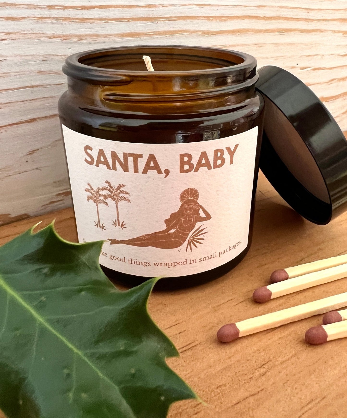 Festive Christmas Handpoured Vegan Soy Wax Candle Jars - Readymoney Beach Shop
