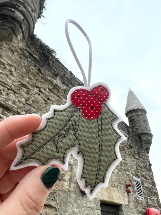 Fowey Christmas Holly Leaf Decoration - Readymoney Beach Shop