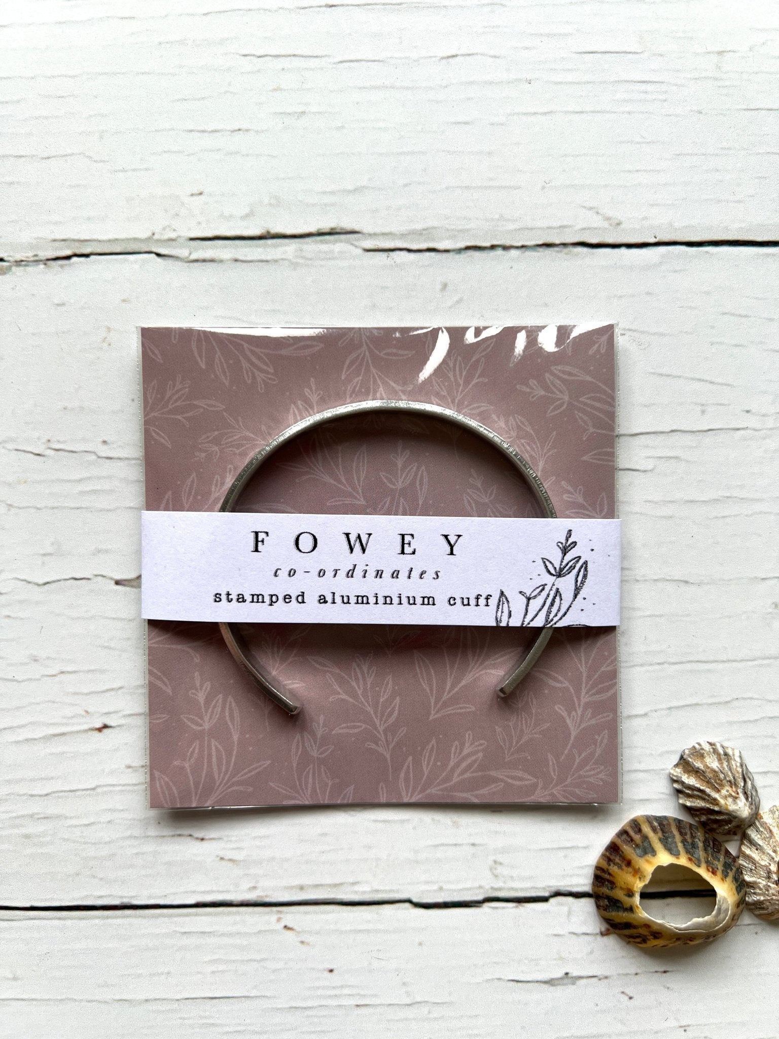 Fowey & Readymoney Co - Ordinates Stamped Brass or Aluminium Cuff - Readymoney Beach Shop