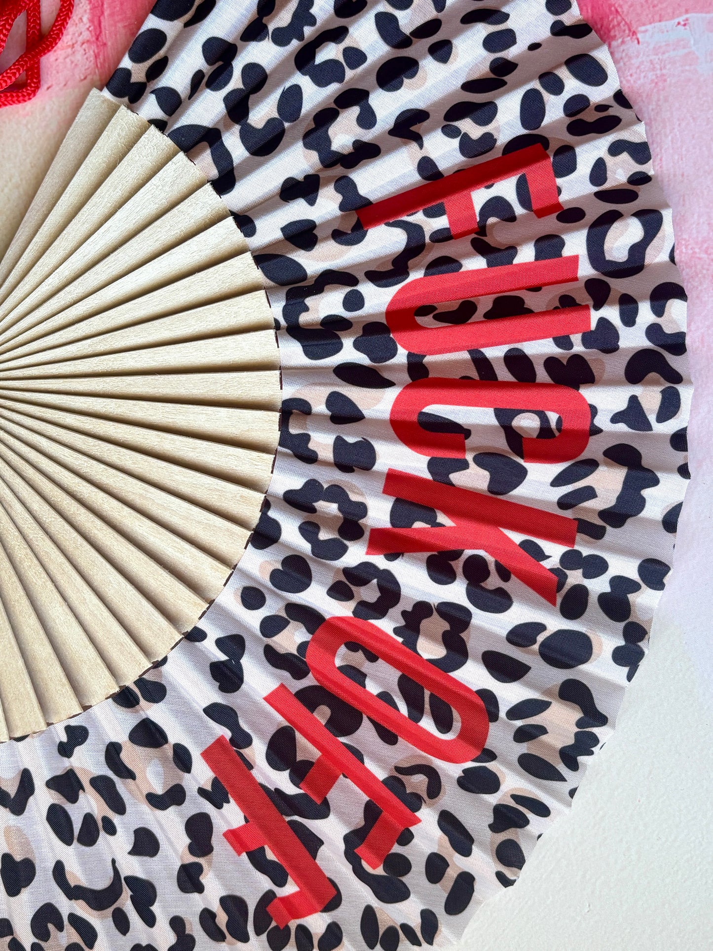 Fuck Off Leopard Print Folding Fan