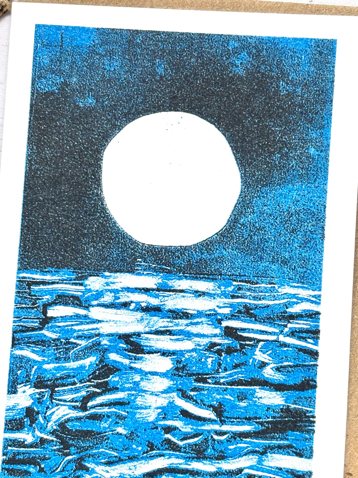 Full Moon Risograph Mini Card