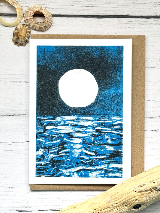 Full Moon Risograph Mini Card