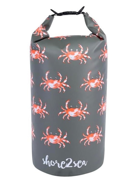 Funky Nautical Patterned Waterproof 15l Drybag: Crab, Lobster, Seagull - Readymoney Beach Shop