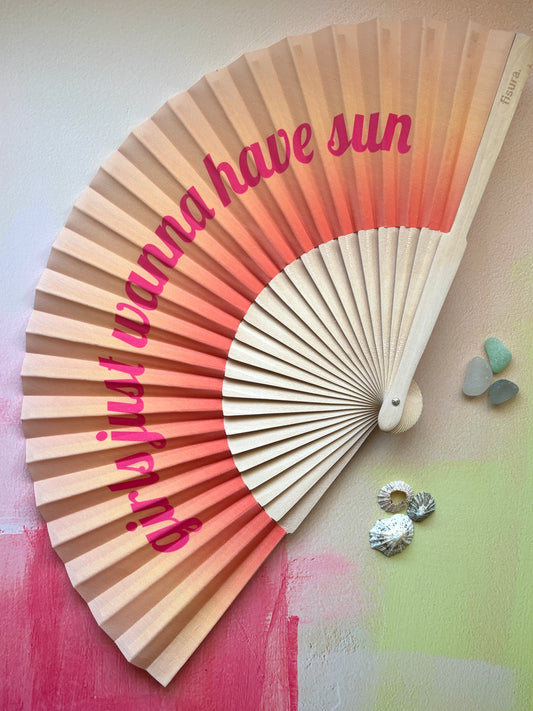 Girls Just Wanna Have Sun Folding Fan