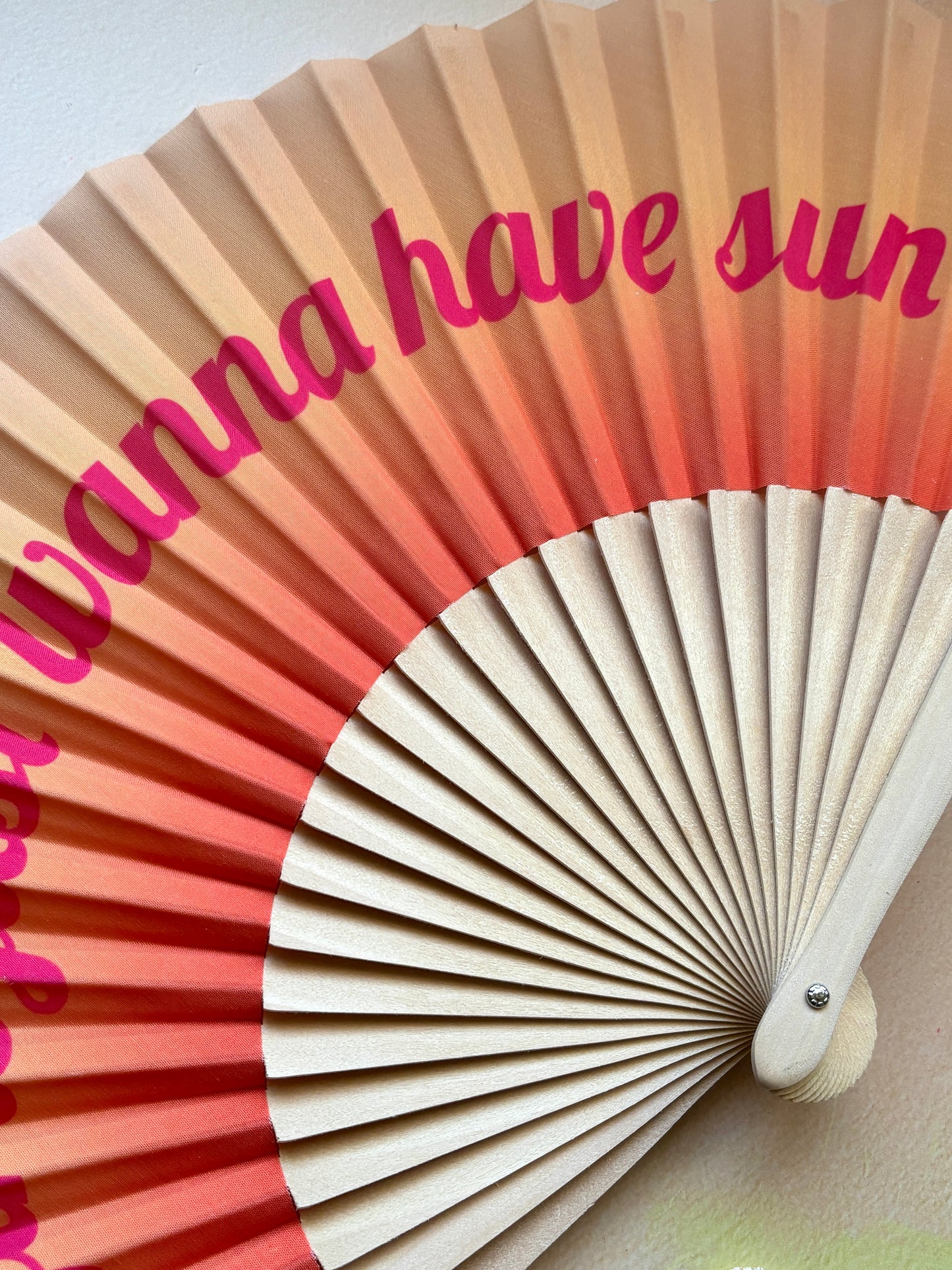 Girls Just Wanna Have Sun Folding Fan