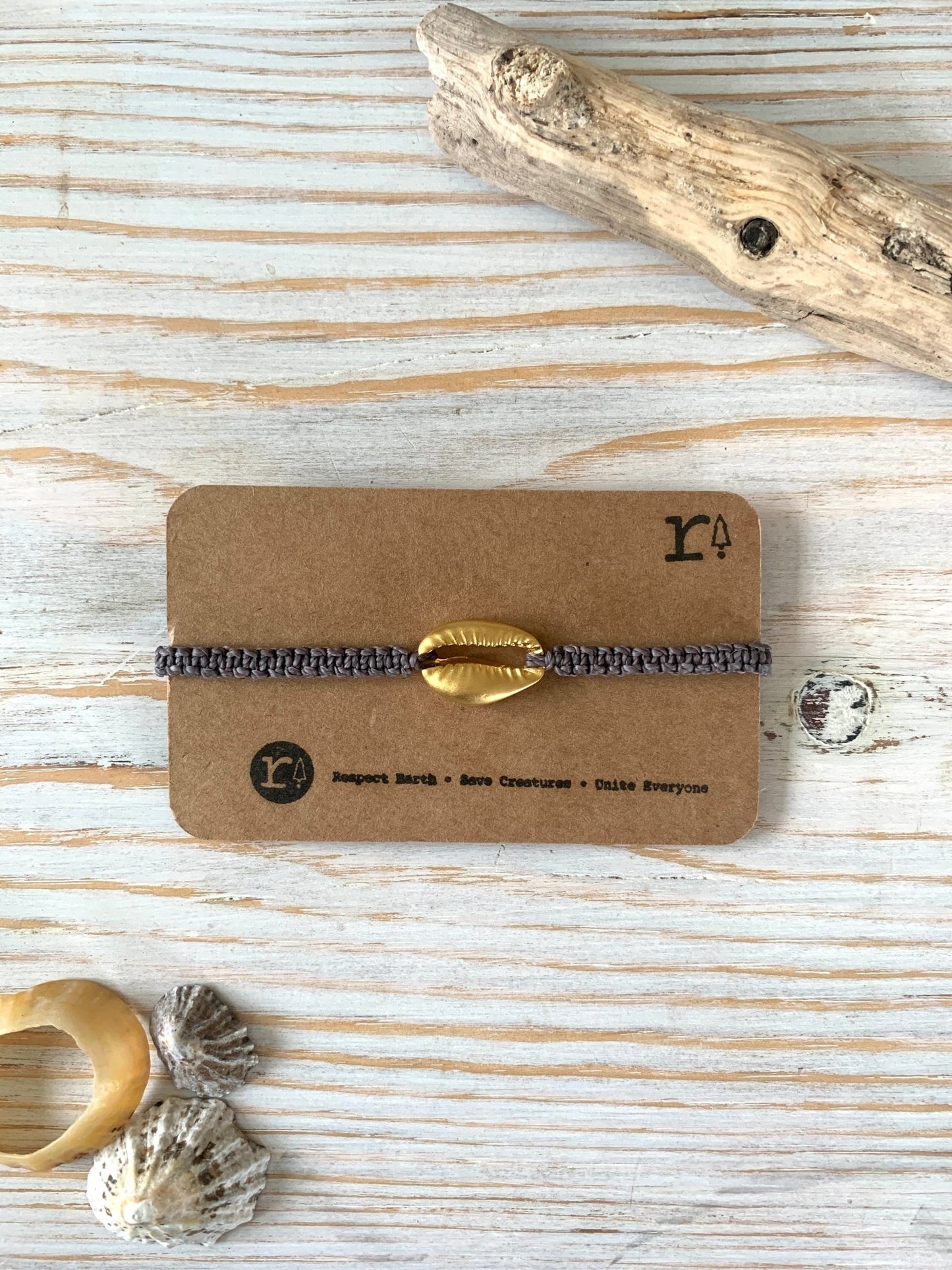 Gold Plated Cowrie Shell Adjustable Bracelet - Readymoney Beach Shop