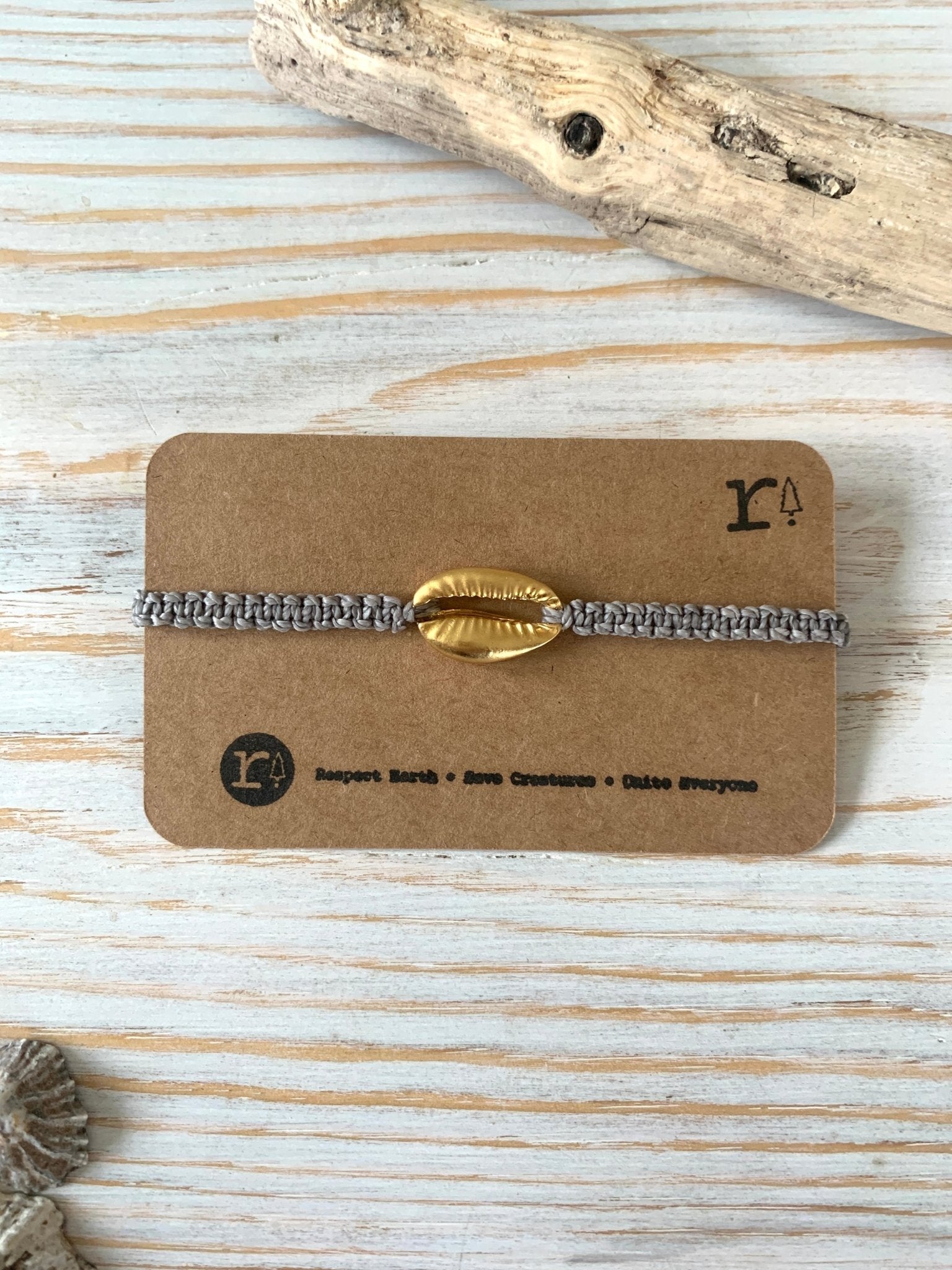 Gold Plated Cowrie Shell Adjustable Bracelet - Readymoney Beach Shop