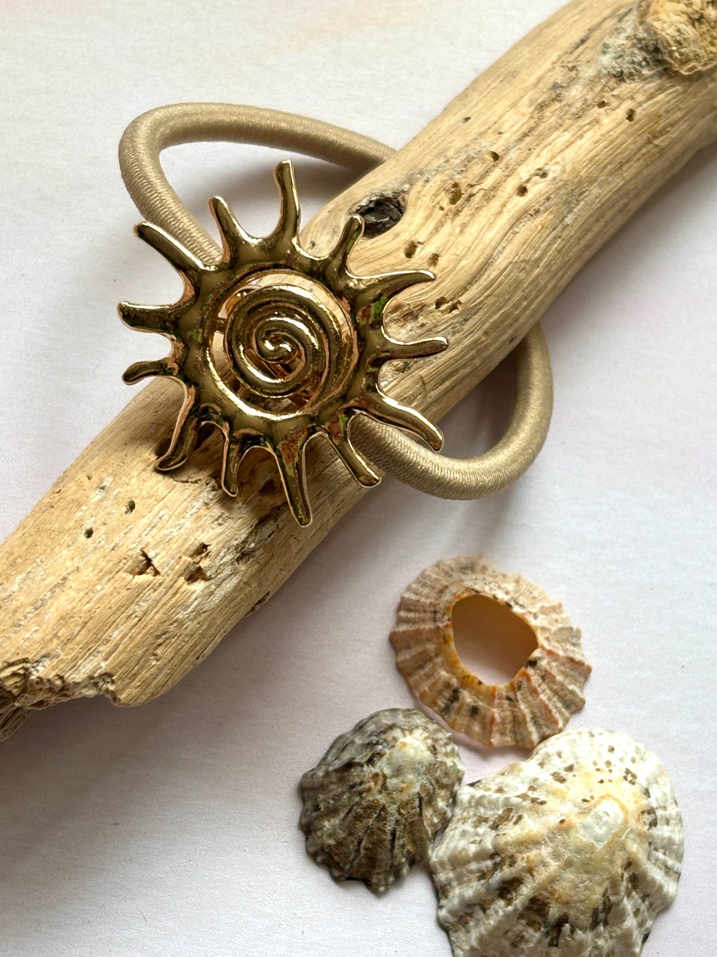 Gold Sun Swirl Hair Tie