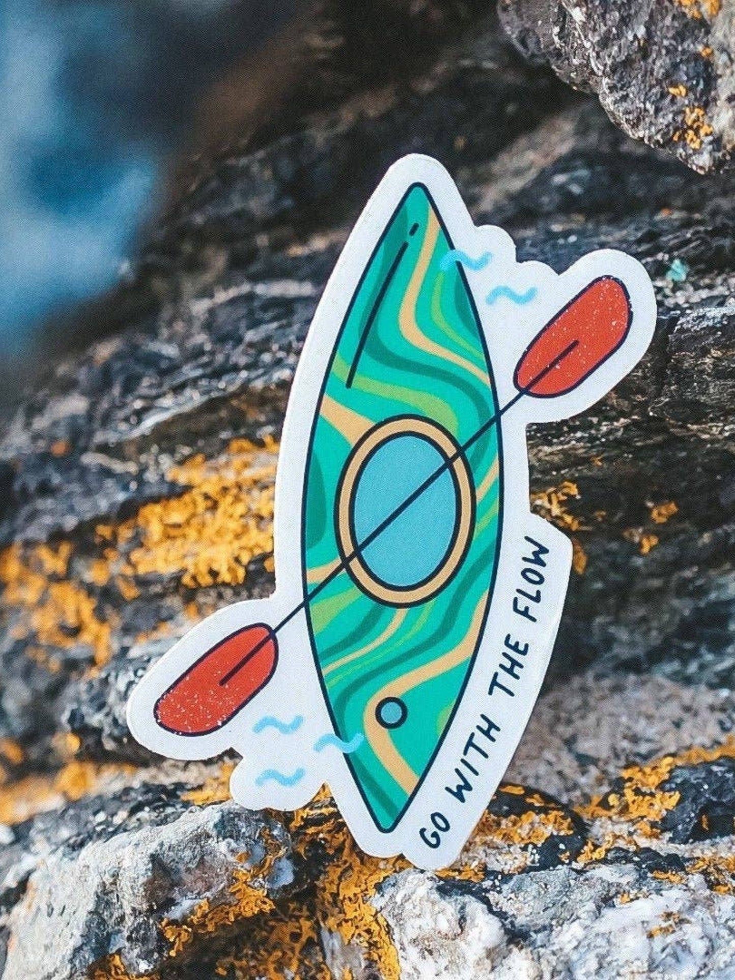 "Go With the Flow" Kayak Adventure Vinyl Sticker