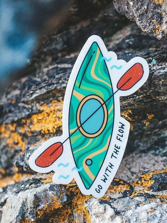 "Go With the Flow" Kayak Adventure Vinyl Sticker