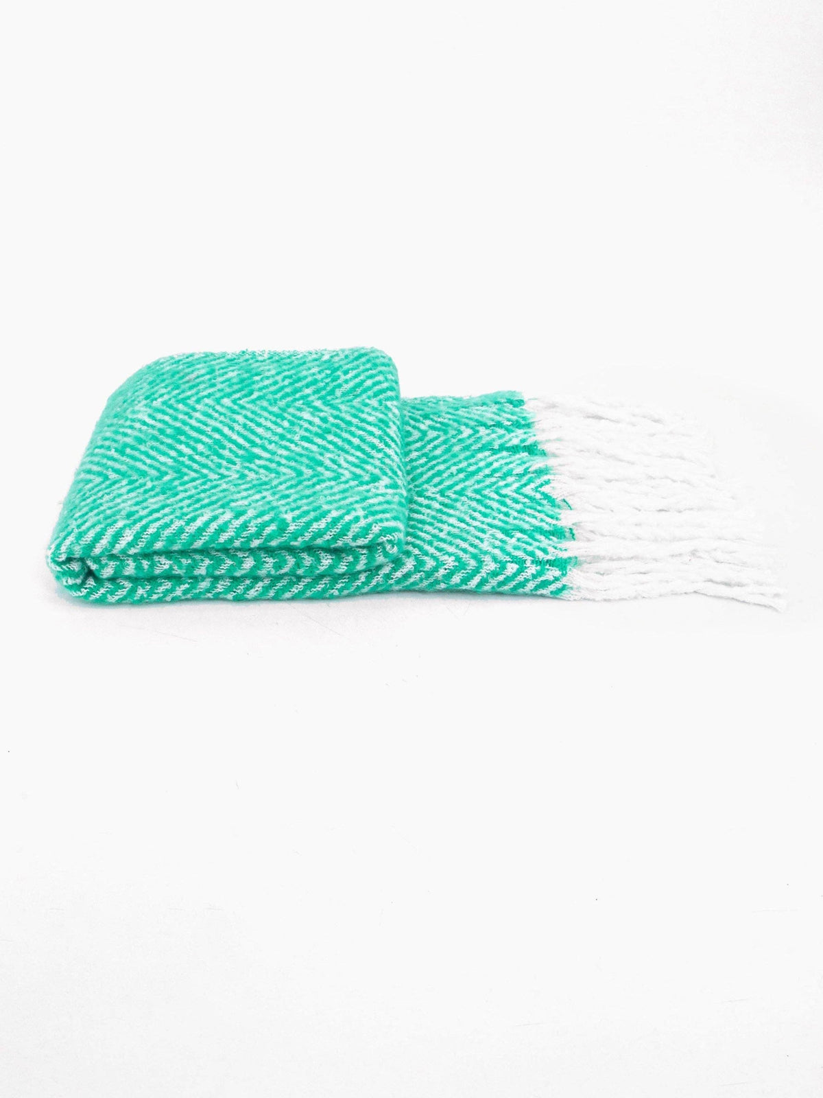 Green Herringbone Heavyweight Scarf