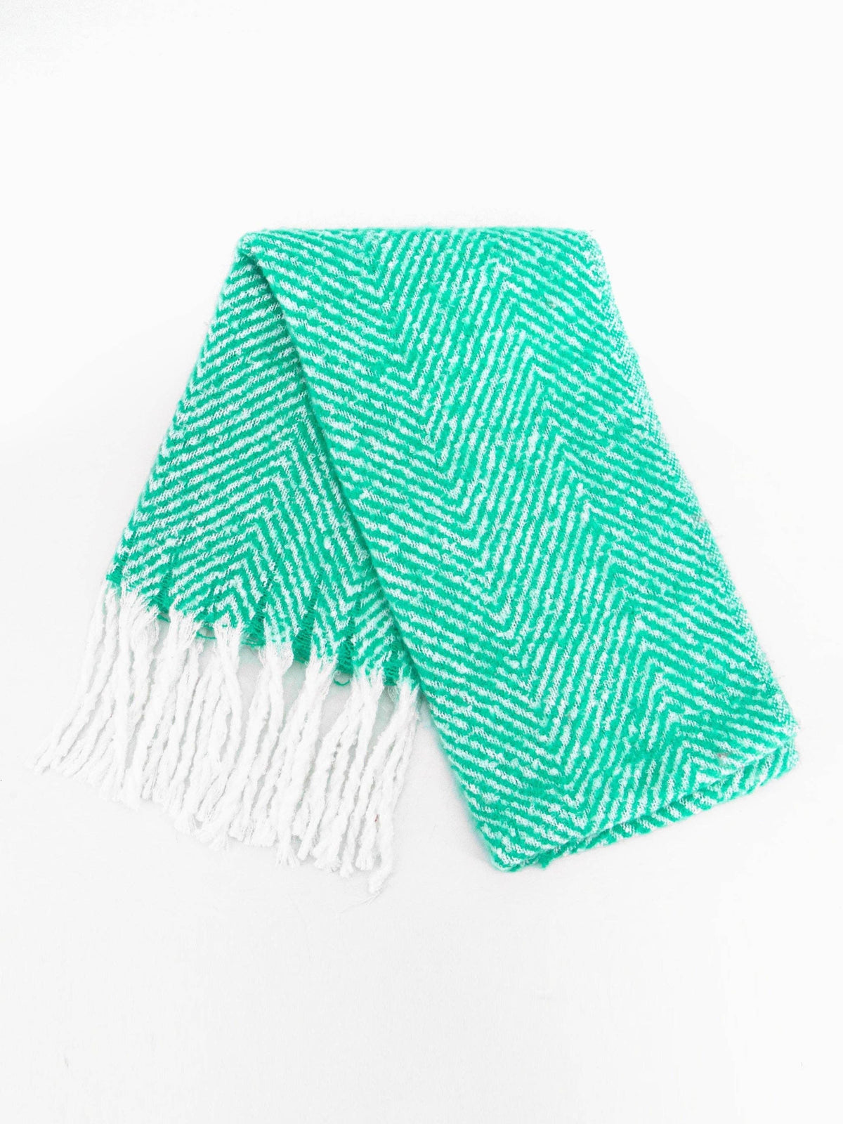 Green Herringbone Heavyweight Scarf