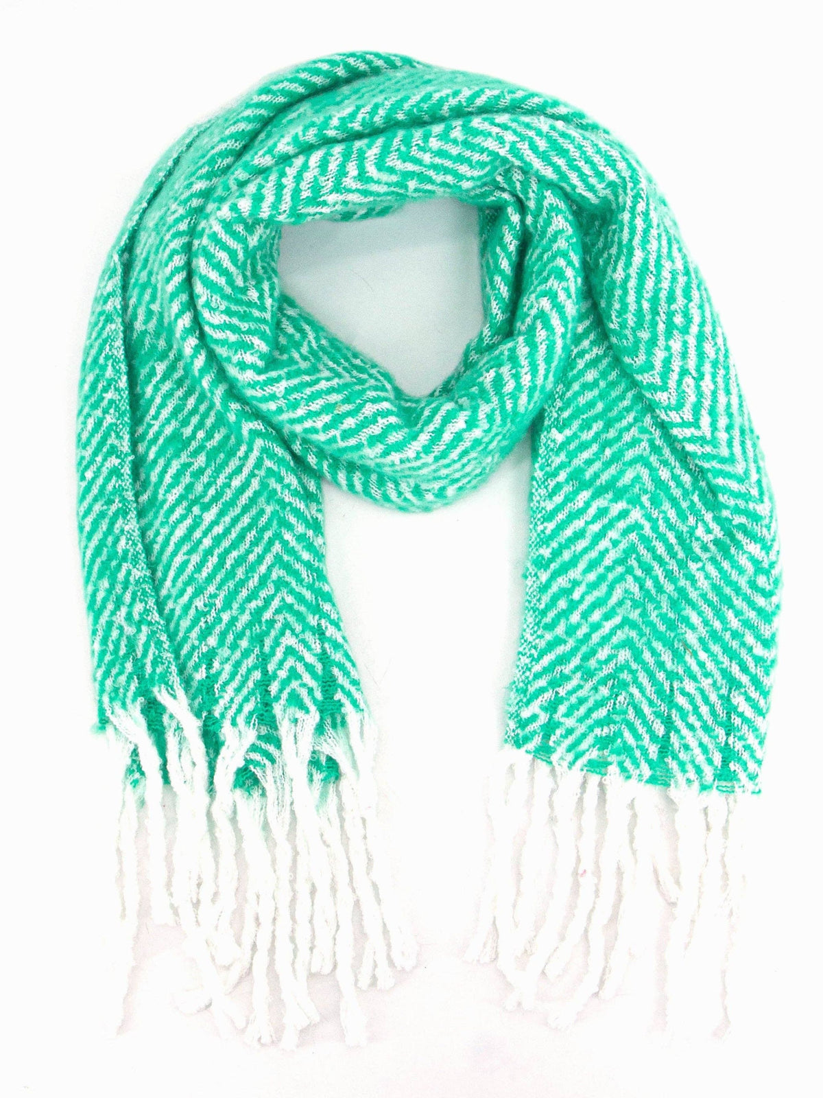 Green Herringbone Heavyweight Scarf