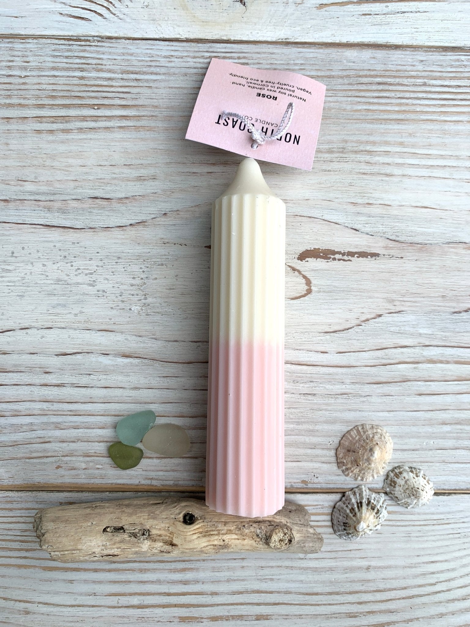 Hand Poured Ridged Pencil Candle - Readymoney Beach Shop