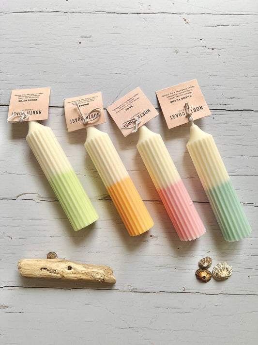 Hand Poured Ridged Pencil Candle - Readymoney Beach Shop