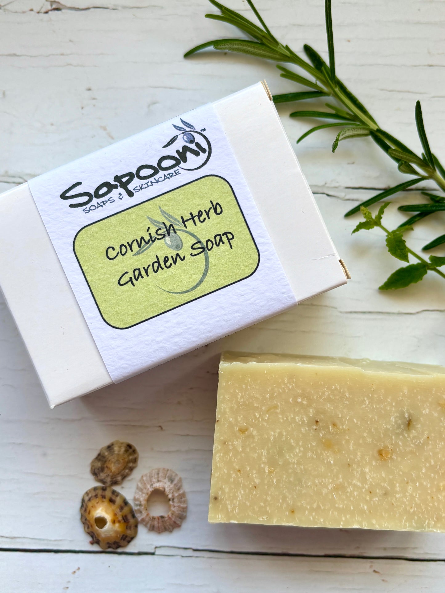 Cornish Herb Garden Soap Bar by Sapoori Soaps natural, handmade and plastic-free with a fresh herbal fragrance