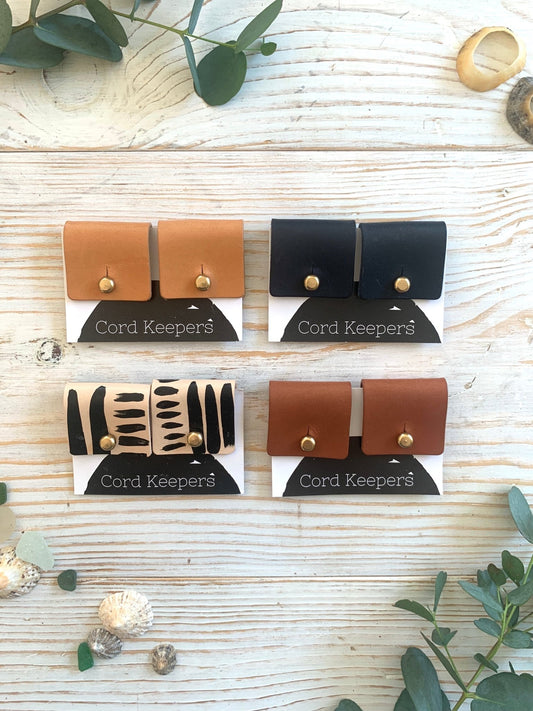 Handmade Leather Earphone Cord Keepers - Readymoney Beach Shop