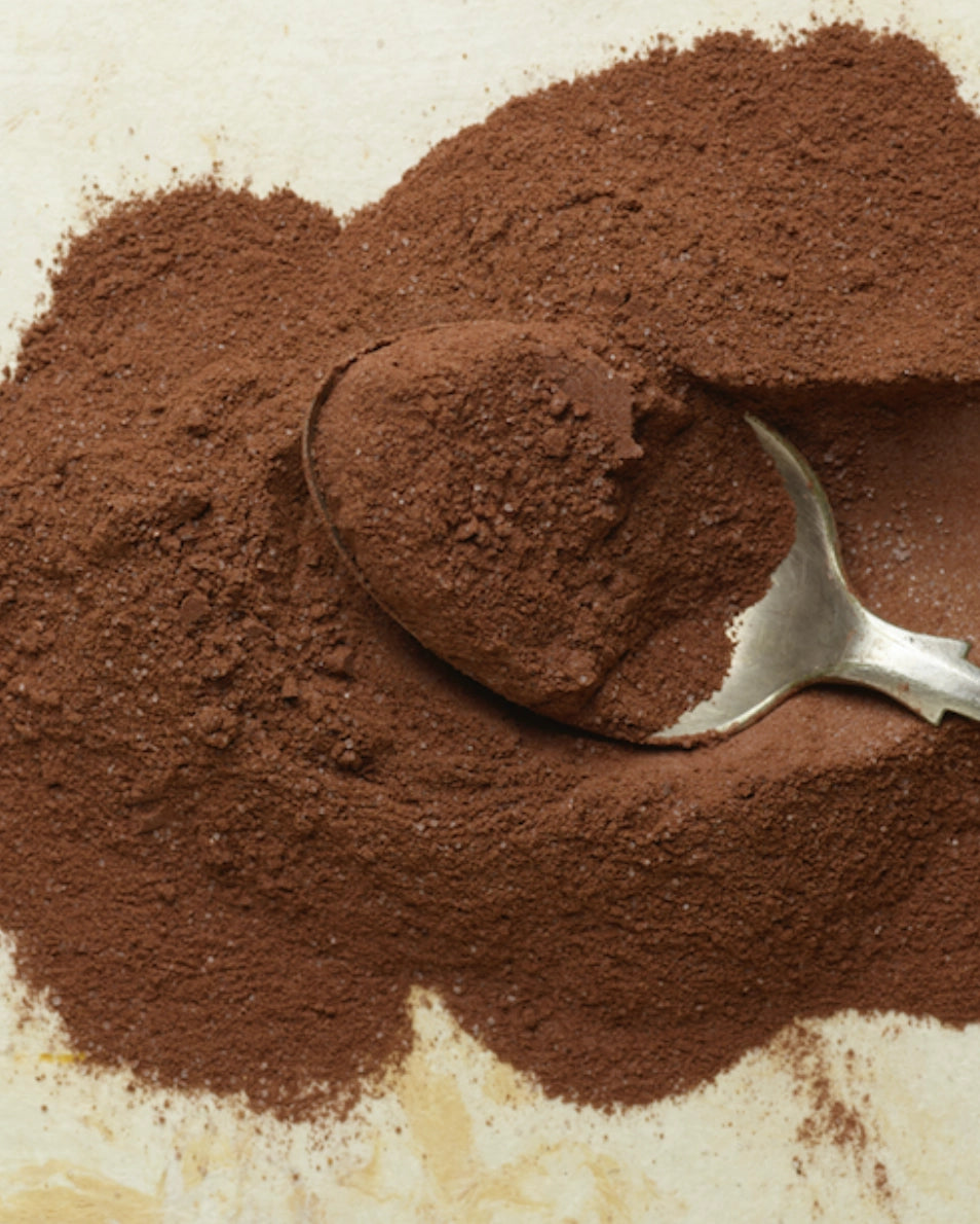 rich cocoa powder scoop—harth artisan hot chocolate, handmade blend for baking, gifting, or cozy winter drinks