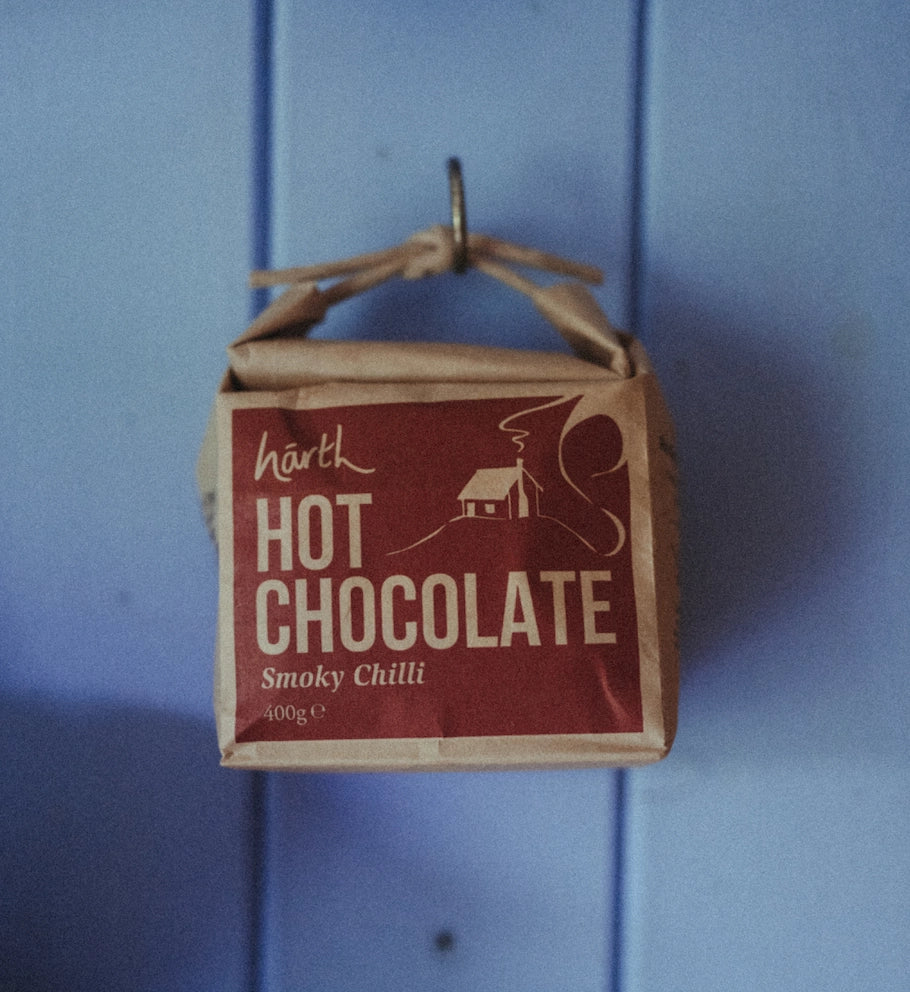 harth smoky chilli hot chocolate—400g artisan blend in eco wrap, handmade spicy-sweet ethical treat