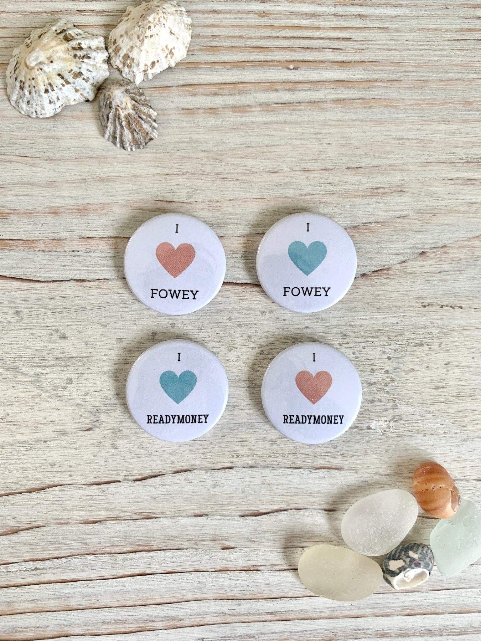 I Love Fowey/ I Love Readymoney Badge - Readymoney Beach Shop