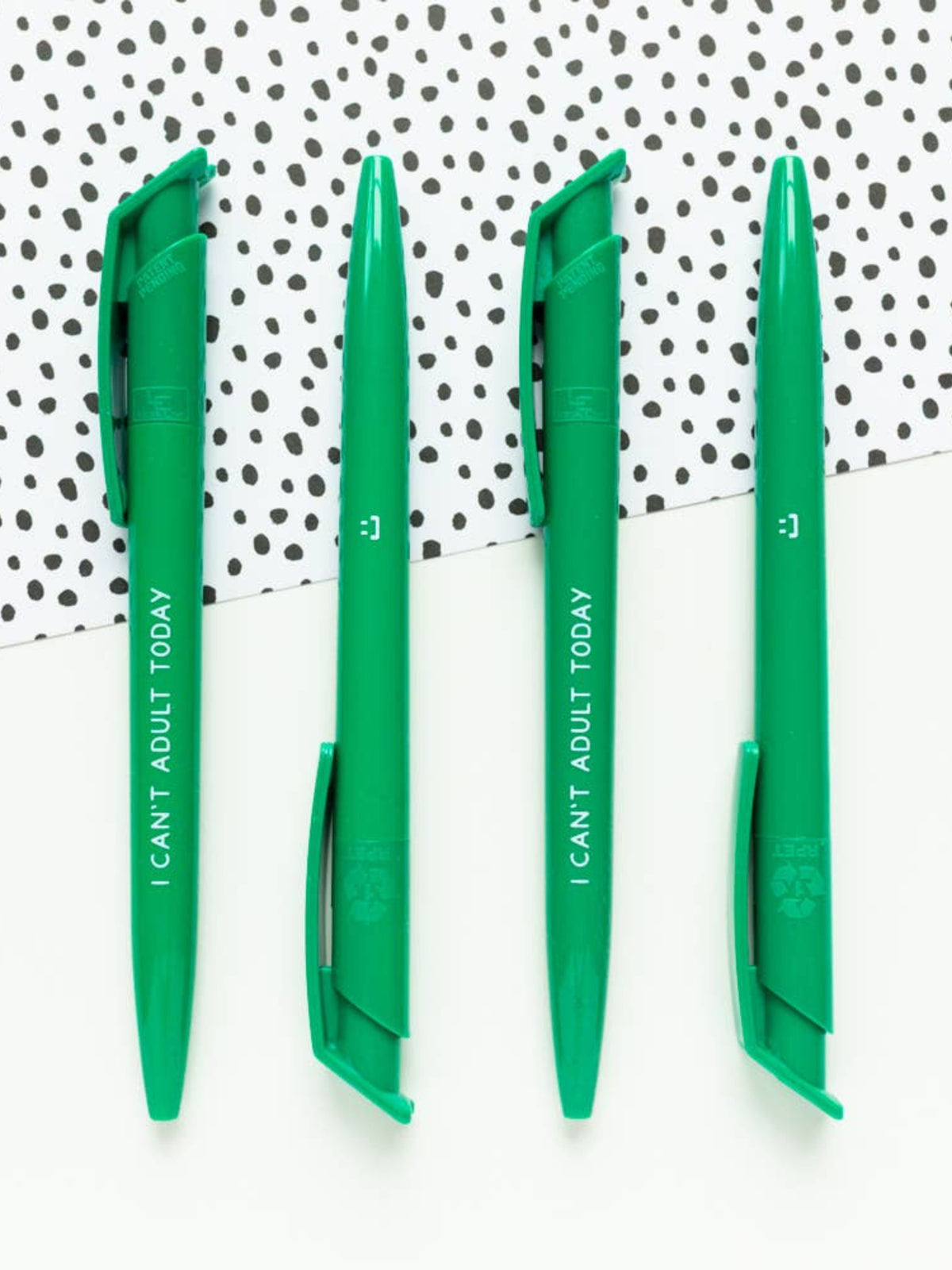 I Can't Adult Today Green Recycled Eco Ballpoint Pen - Funny