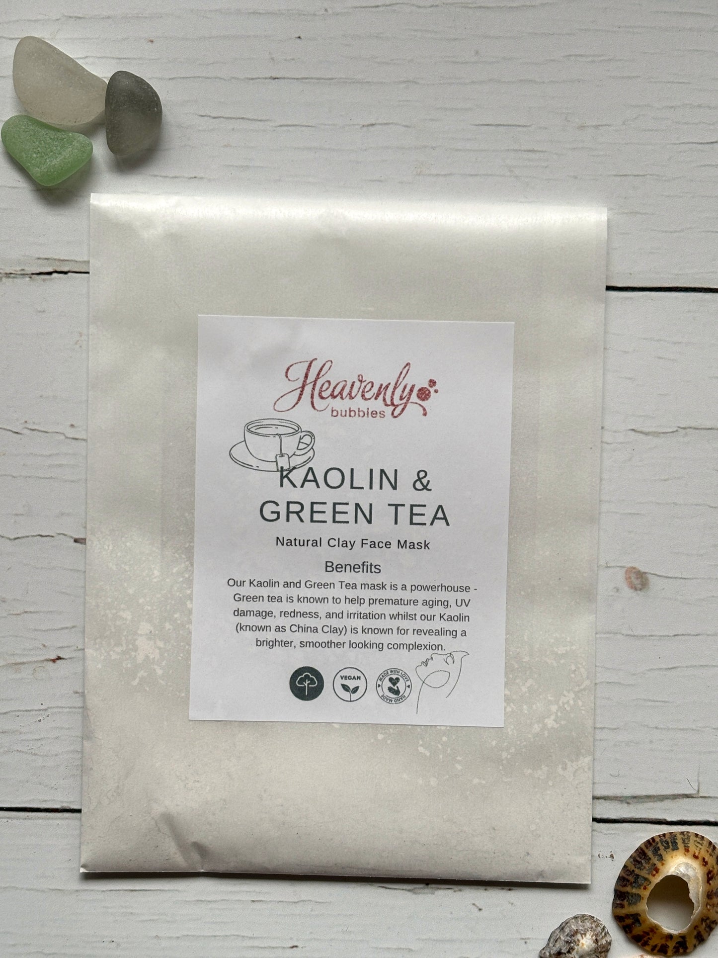 Natural Clay Face Mask: Kaolin & Green Tea or Cocoa & Buttermilk