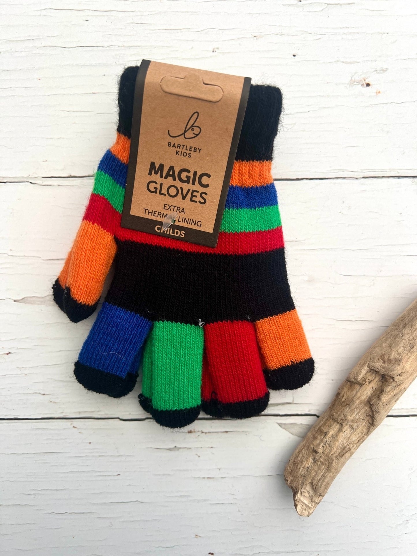 Kids Colourful Striped One Size Magic Gloves - Readymoney Beach Shop