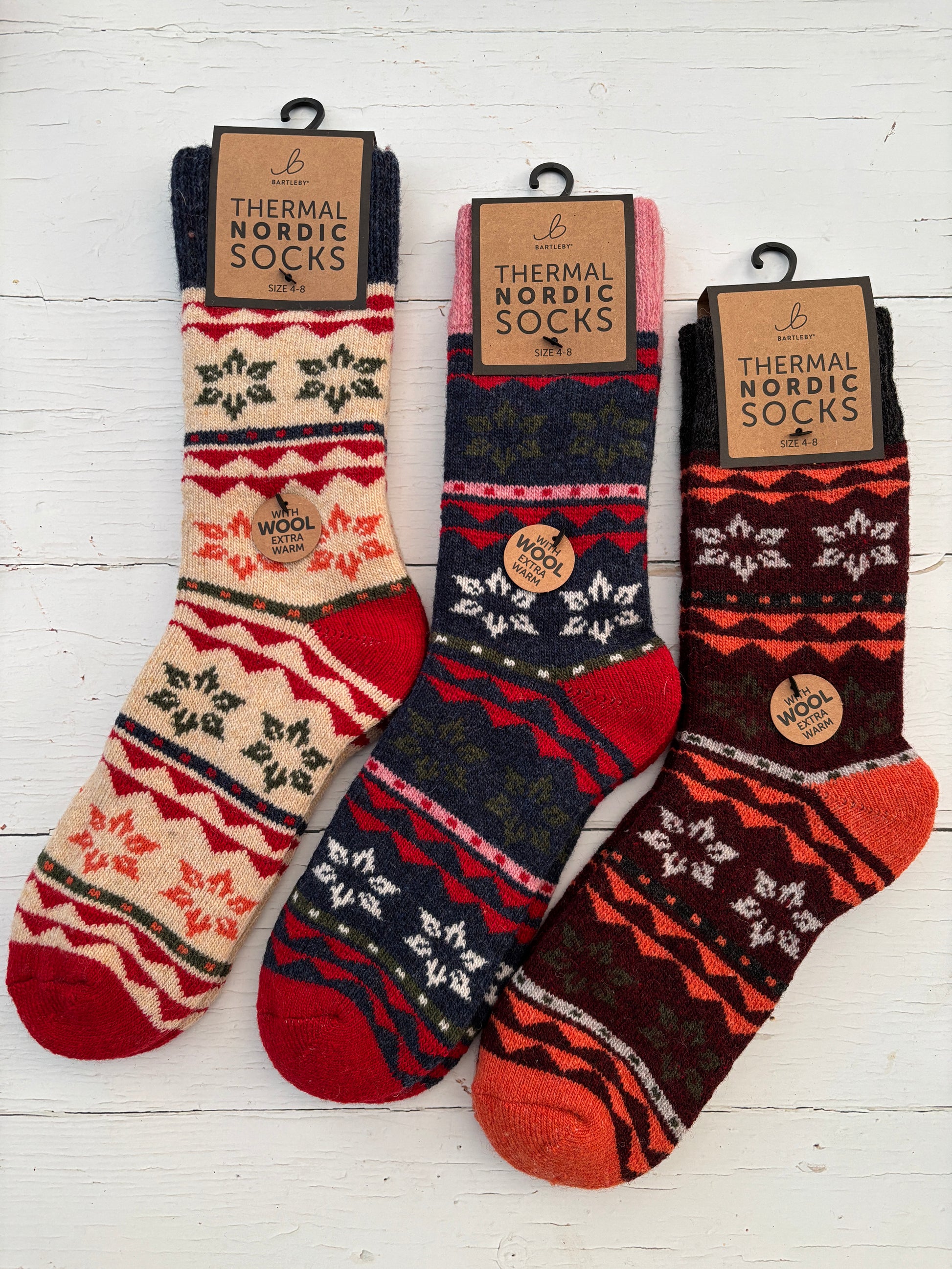 ladies’ thermal Nordic socks with wool—cozy, patterned, and perfect for cold-weather comfort and winter style