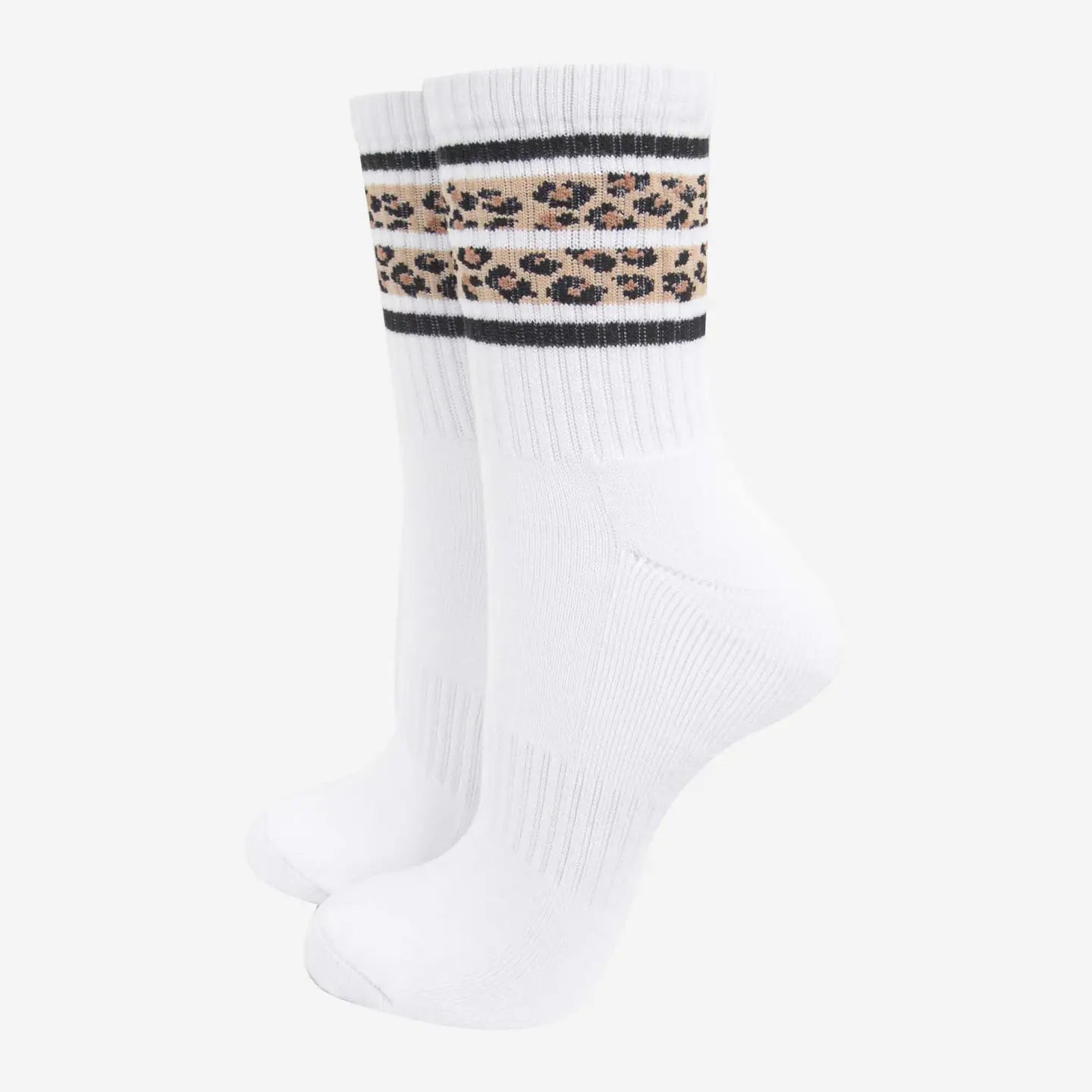 Leopard Stripe Sporty Socks - Size 3-7
