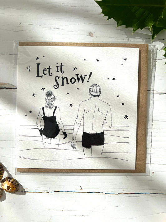 Let It Snow - We're Going Swimming Christmas Card - Readymoney Beach Shop